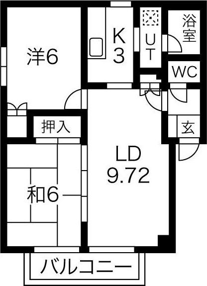 シームリーハイツ(2LDK/3階)の間取り写真