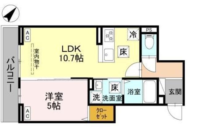 ノーブルラフィネ蕨(1LDK/1階)の間取り写真