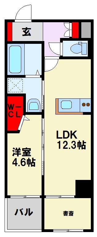 ル パルテール大濠(1LDK/8階)の間取り写真