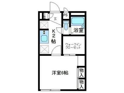 レオパレス元橋本II(1K/1階)の間取り写真