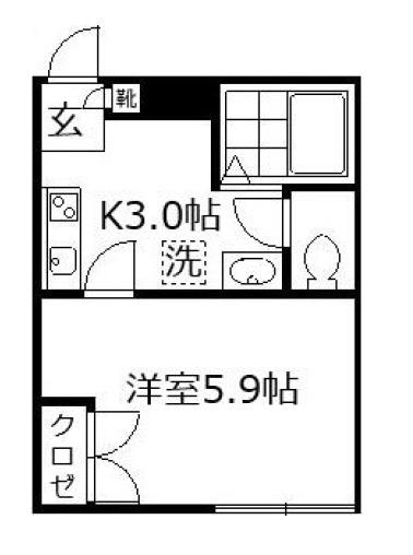 早稲田鶴巻町IMAハウス(1K/2階)の間取り写真