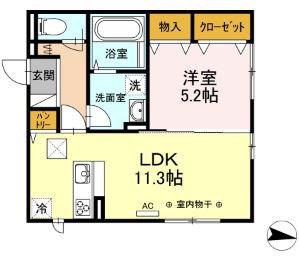 サークルモコ湘南台(1LDK/3階)の間取り写真