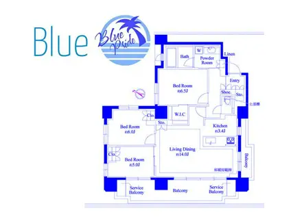 クリオ横濱桜木町(3LDK/3階)の間取り写真