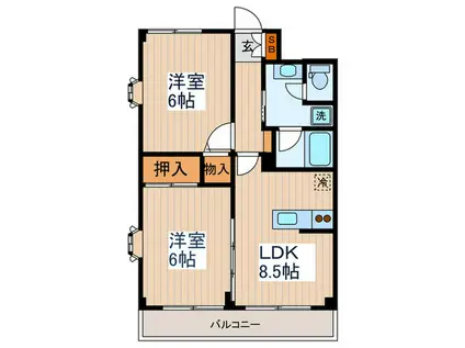 グランドソレーユ(2LDK/3階)の間取り写真