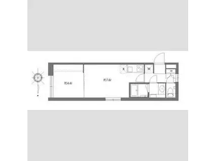 アバンテリム大森北(1DK/4階)の間取り写真