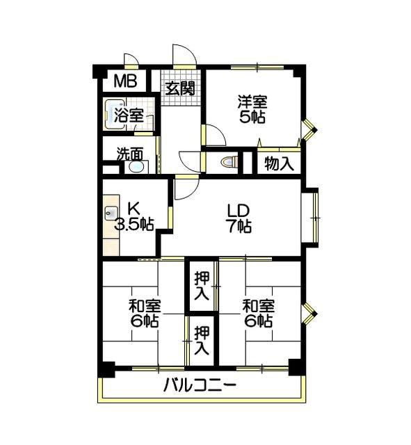 ラフィナートYOK(3LDK/3階)の間取り写真