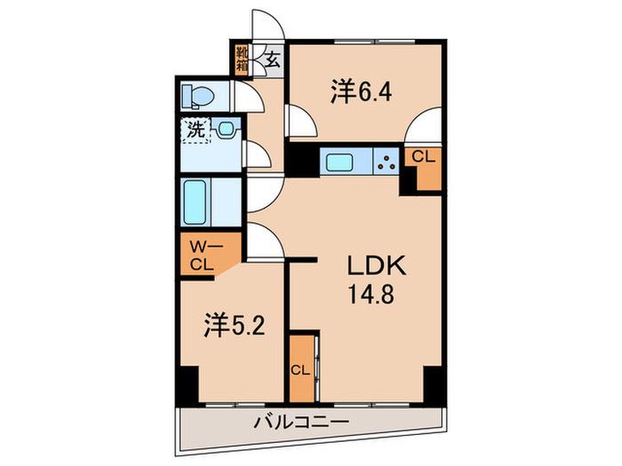 ファミリアール広山(2LDK/1階)の間取り写真