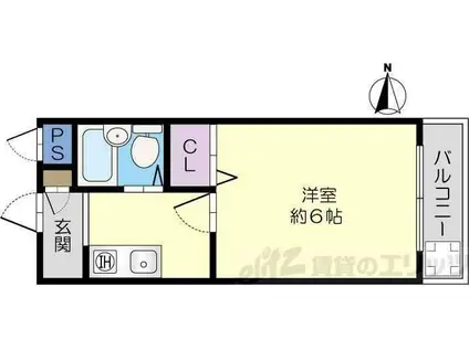 林泉第2ビル(1K/2階)の間取り写真