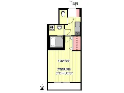 HOUSE314(1K/1階)の間取り写真