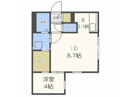 ルーチェN19(1LDK/4階)の間取り写真