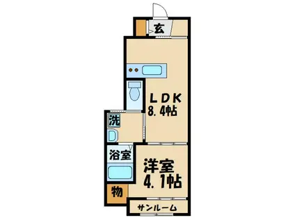 エスポワールI(1LDK/1階)の間取り写真