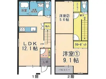 すまいる47(2LDK/1階)の間取り写真