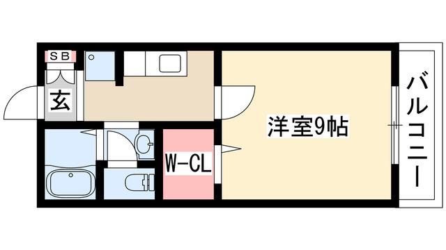 サニーコートフクハラ(1K/2階)の間取り写真