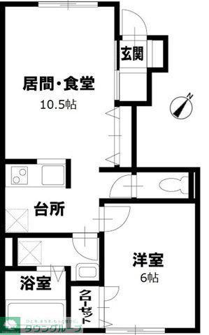 グリーンフォレスト(1LDK/1階)の間取り写真