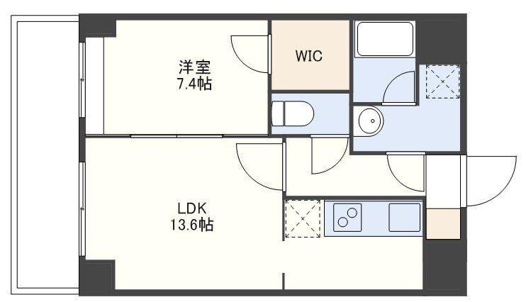 S-FORT佐賀天神(1LDK/4階)の間取り写真