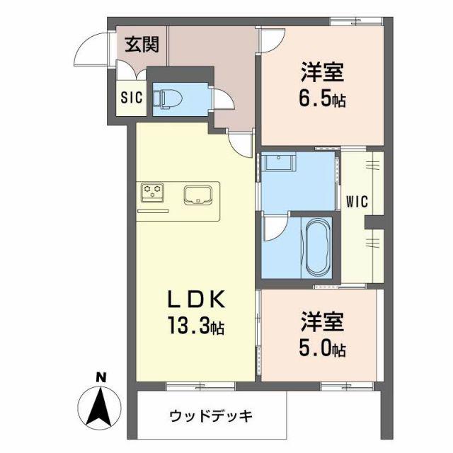 シャーメゾンリアンII(2LDK/1階)の間取り写真