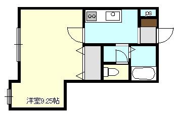 グランコートN5(1K/1階)の間取り写真