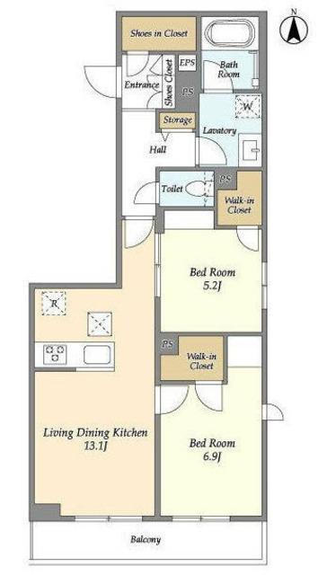 L′S RESIDENCE東中野(2LDK/3階)の間取り写真