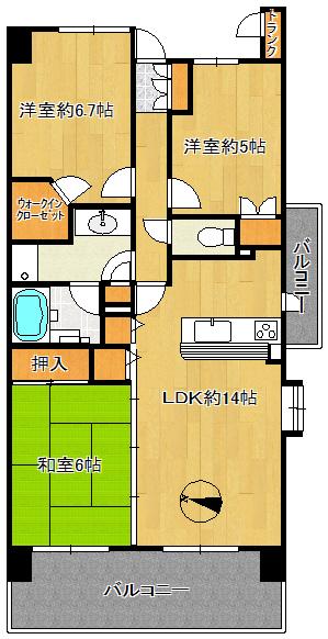 ソル・シエーナ川口(3LDK/13階)の間取り写真