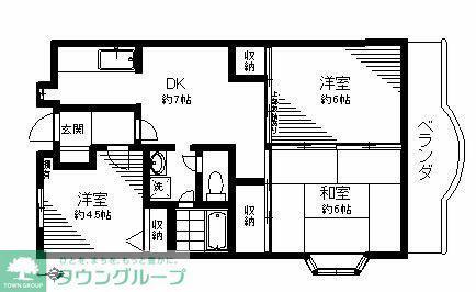 コンフォールクレール(3DK/1階)の間取り写真