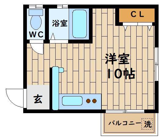 ヴィラ・デスト(ワンルーム/2階)の間取り写真