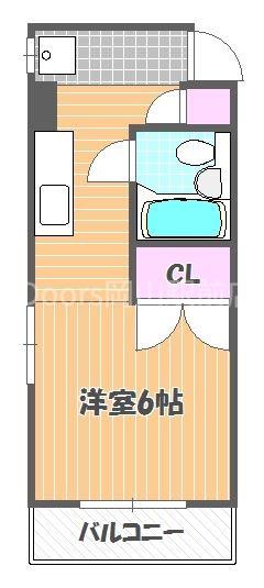 ラ・メール東中央(ワンルーム/4階)の間取り写真