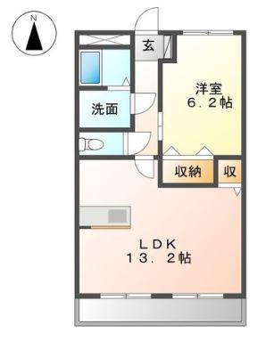 ヴィーブルピア(1LDK/1階)の間取り写真