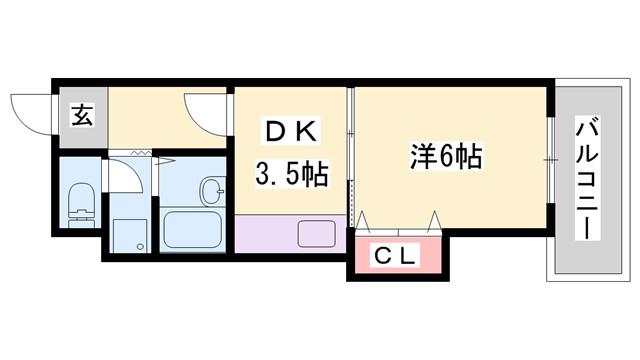 ハイツA&M(1DK/5階)の間取り写真