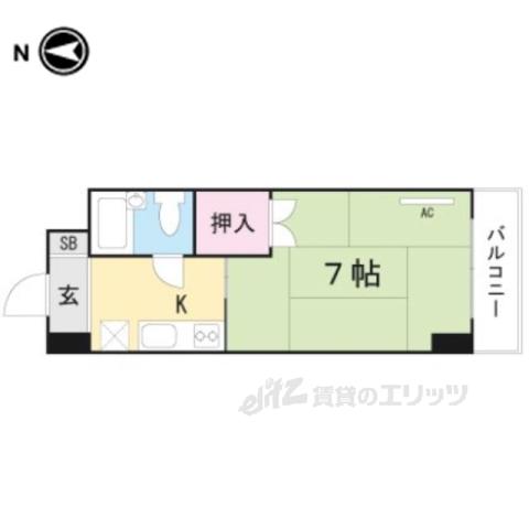福知山SEIWAマンション(1K/3階)の間取り写真