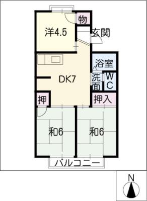 ジュネスマルフクA棟(3DK/1階)の間取り写真