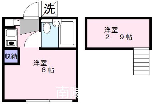 第2コーポ石原(ワンルーム/2階)の間取り写真