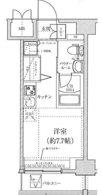 クラリッサ川崎ソレイユ(ワンルーム/2階)の間取り写真