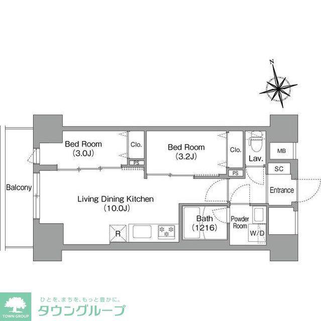 コンフォリア・リヴ南砂町イースト(2LDK/9階)の間取り写真