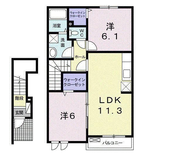 アルカンシエル・ド・ナナ I(2LDK/2階)の間取り写真