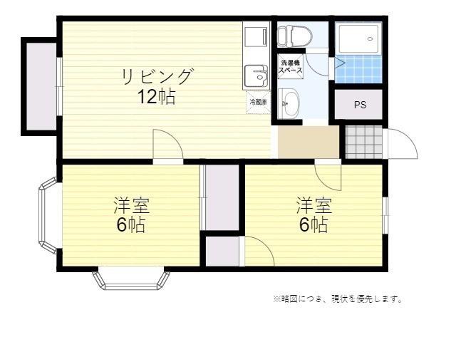 プリンテム(2LDK/1階)の間取り写真