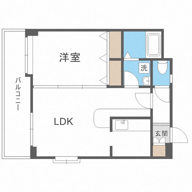 ルピエ舞鶴(1LDK/10階)の間取り写真