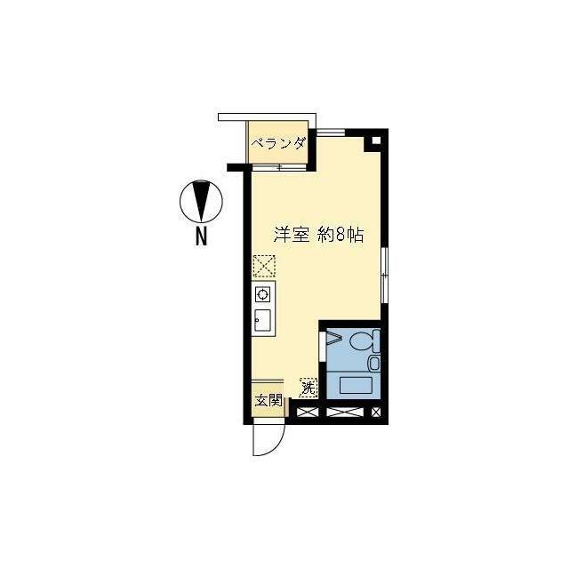 オオギハウス5(ワンルーム/2階)の間取り写真