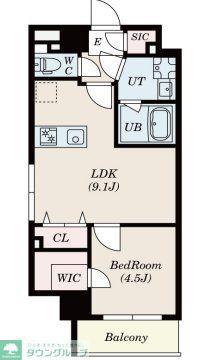 S-RESIDENCE瑞江(1SLDK/2階)の間取り写真