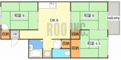 親和ハイツ 2号(3DK/2階)の間取り写真