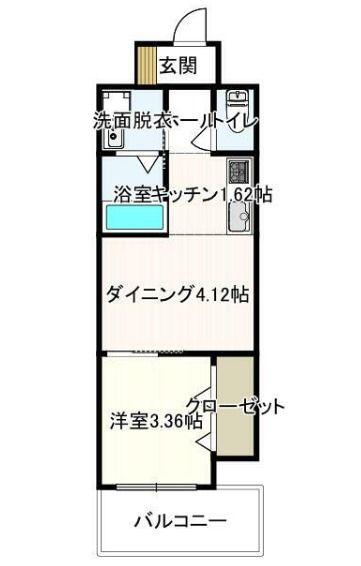 トレステーラDUVA(1DK/2階)の間取り写真