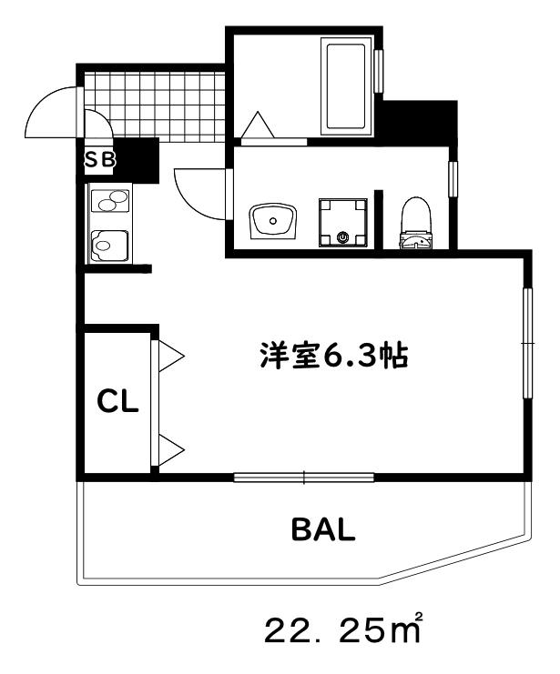 ワコーレヴィアーノ須磨月見山本町(ワンルーム/1階)の間取り写真