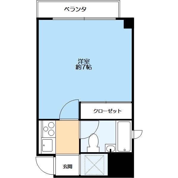 リーグレック元町(1K/3階)の間取り写真