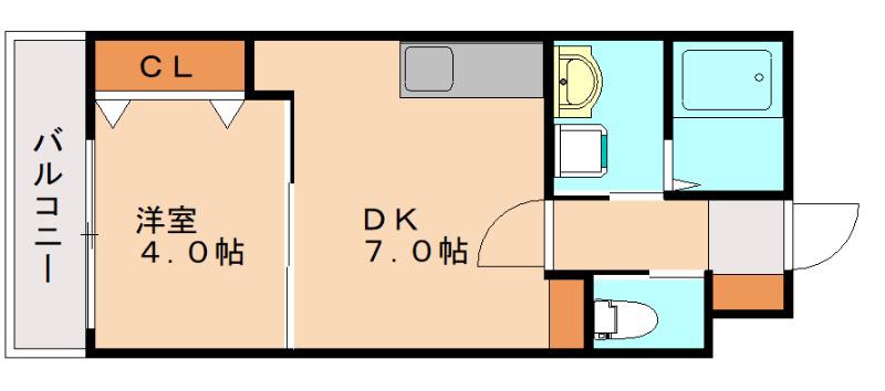 PHOENIX伊都(1DK/1階)の間取り写真
