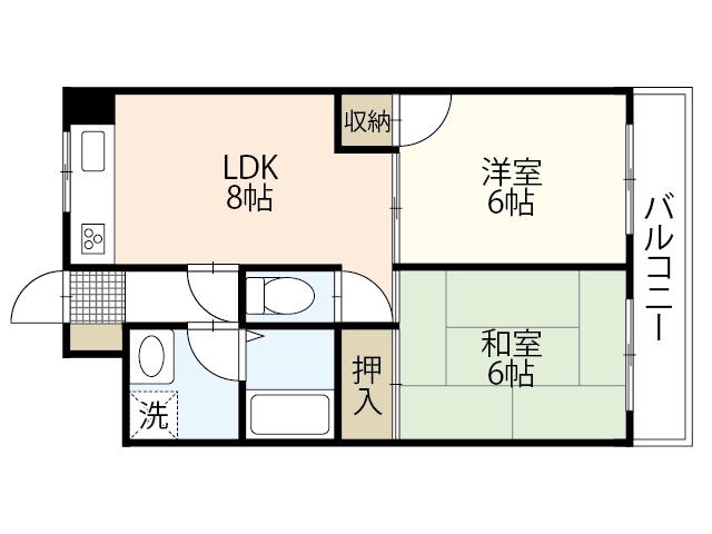 クリオール(2LDK/3階)の間取り写真