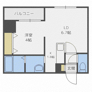 レジデンスタワー札幌(1LDK/3階)の間取り写真
