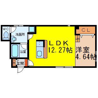 LA MER(1LDK/1階)の間取り写真
