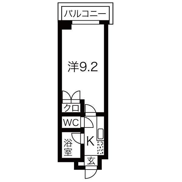 シティライフ春岡(1K/3階)の間取り写真