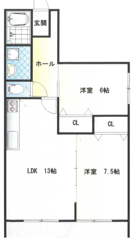 マノアクレール(2LDK/3階)の間取り写真