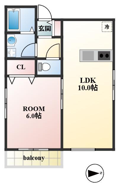 M-CREST ANNEX(1LDK/1階)の間取り写真