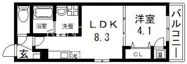 FASECIA AMENITE(1LDK/2階)の間取り写真